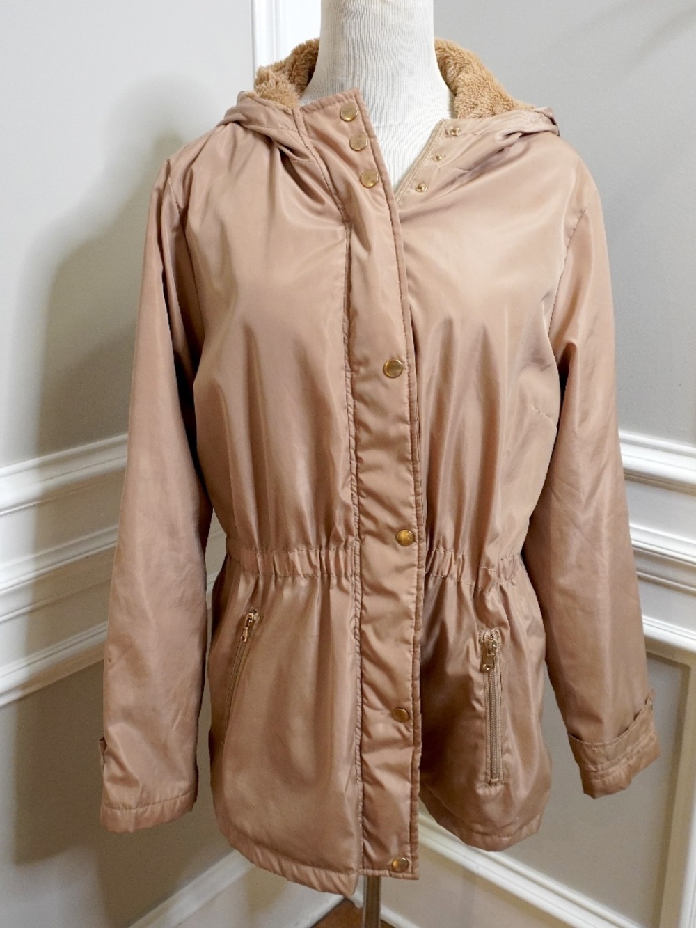 Miss Posh Los Angeles Outwear, Windbreaker with Inside Fur Coating, Size XL